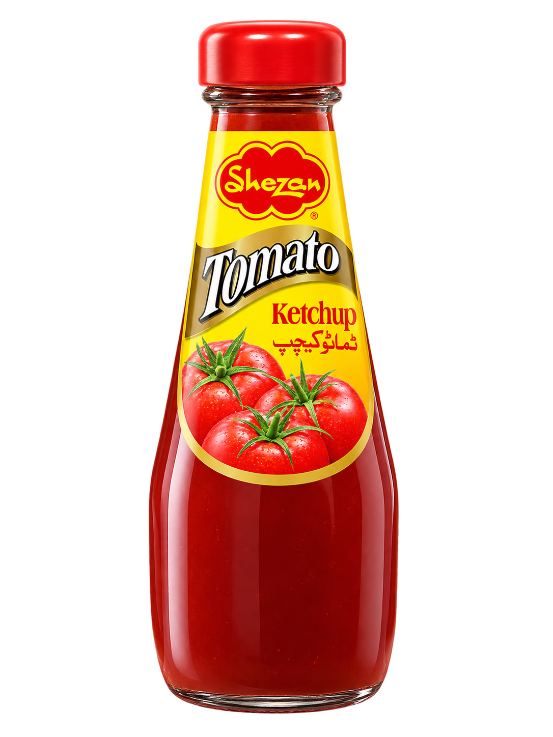 3D studio recreation of Shezan ketchup & sauces packaging
